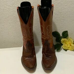 Morgan & Miller Tall Cowboy Boots Snake & Leather